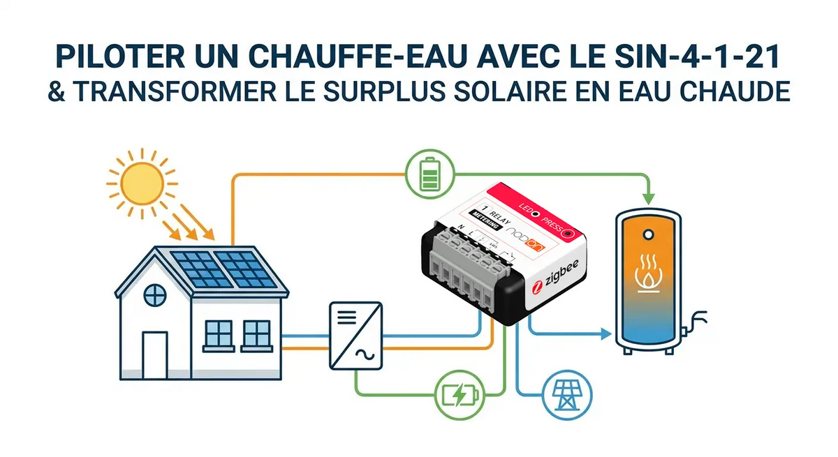 Piloter un chauffe-eau avec le SIN-4-1-21 : transformer le surplus solaire en eau chaude
